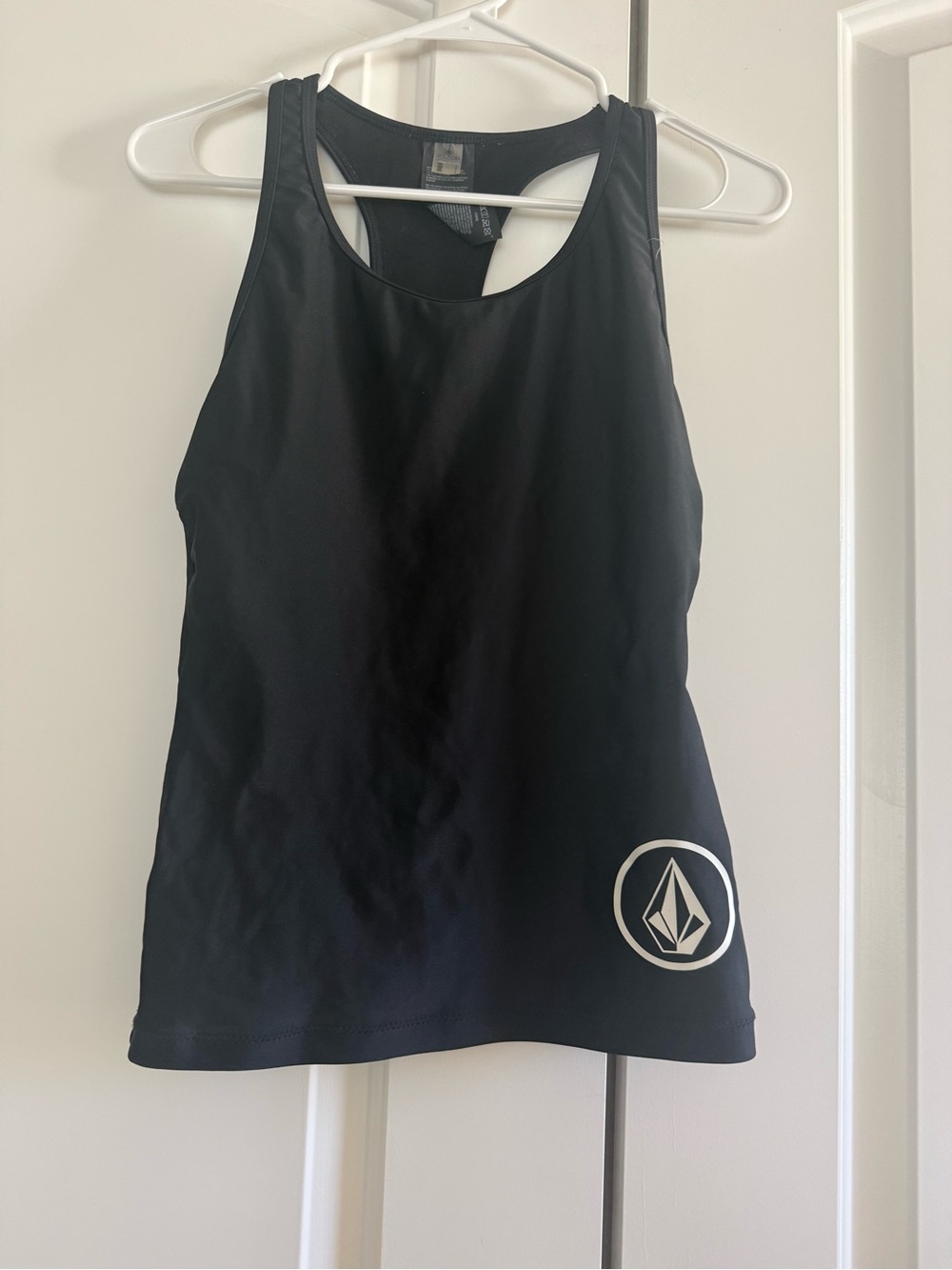Volcom Black Racerback Tank with White Logo